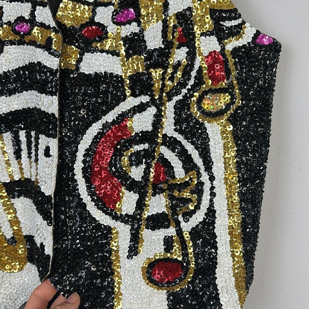 Vintage 1990’s Fashion Fantasy Jazzfest Musical Bedazzled Sequins Beaded Unisex - Picture 7 of 16